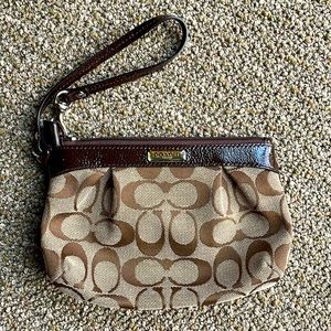 Coach Zip Wristlet in Signature Canvas